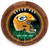 PICNIC TIME NFL Barista Serving Tray with Glass Insert, Round Acacia Wood Cheese Board, Serving Platter with Handles, (Acacia Wood)(Green Bay Packers)