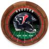 PICNIC TIME NFL Barista Serving Tray with Glass Insert, Round Acacia Wood Cheese Board, Serving Platter with Handles, (Acacia Wood)(Houston Texans)