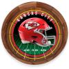 PICNIC TIME NFL Barista Serving Tray with Glass Insert, Round Acacia Wood Cheese Board, Serving Platter with Handles, (Acacia Wood)(Kansas City Chiefs)