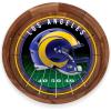 PICNIC TIME NFL Barista Serving Tray with Glass Insert, Round Acacia Wood Cheese Board, Serving Platter with Handles, (Acacia Wood)(Los Angeles Rams)