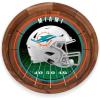 PICNIC TIME NFL Barista Serving Tray with Glass Insert, Round Acacia Wood Cheese Board, Serving Platter with Handles, (Acacia Wood)(Miami Dolphins)