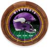 PICNIC TIME NFL Barista Serving Tray with Glass Insert, Round Acacia Wood Cheese Board, Serving Platter with Handles, (Acacia Wood)(Minnesota Vikings)