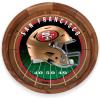 PICNIC TIME NFL Barista Serving Tray with Glass Insert, Round Acacia Wood Cheese Board, Serving Platter with Handles, (Acacia Wood)(San Francisco 49ers)