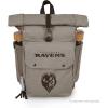 PICNIC TIME NFL Carmel Roll Top Picnic Backpack Cooler, Canvas Cooler Bag, Picnic Basket Set with Cooler Backpack, (Gray)(Baltimore Ravens)