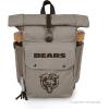 PICNIC TIME NFL Carmel Roll Top Picnic Backpack Cooler, Canvas Cooler Bag, Picnic Basket Set with Cooler Backpack, (Gray)(Chicago Bears)