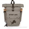 PICNIC TIME NFL Carmel Roll Top Picnic Backpack Cooler, Canvas Cooler Bag, Picnic Basket Set with Cooler Backpack, (Gray)(Detroit Lions)