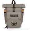 PICNIC TIME NFL Carmel Roll Top Picnic Backpack Cooler, Canvas Cooler Bag, Picnic Basket Set with Cooler Backpack, (Gray)(Green Bay Packers)