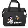 PICNIC TIME NFL Mickey Mouse On The Go Lunch Bag – Soft Cooler Lunch Box – Insulated Lunch Bag, (Black)(Minnesota Vikings)