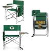 Picnic TIME NFL Unisex-Adult NFL Sports Chair with Side Table, Beach Chair, Camp Chair for Adults(Hunter Green)