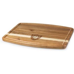 PICNIC TIME NCAA Ovale Acacia Cutting Board, Charcuterie Board Set with Juice Groove, Wood Serving Board, (Acacia Wood)(Las Vegas Raiders)