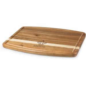 PICNIC TIME NCAA Ovale Acacia Cutting Board, Charcuterie Board Set with Juice Groove, Wood Serving Board, (Acacia Wood)(New Orleans Saints)