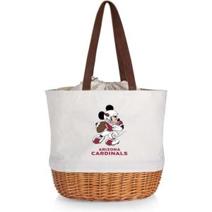PICNIC TIME NFL Mickey Coronado Canvas and Willow Basket Tote(Arizona Cardinals)