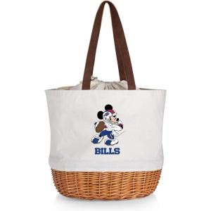 PICNIC TIME NFL Mickey Coronado Canvas and Willow Basket Tote(Buffalo Bills)
