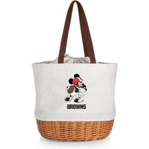 PICNIC TIME NFL Mickey Coronado Canvas and Willow Basket Tote(Cleveland Browns)