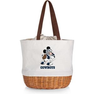 PICNIC TIME NFL Mickey Coronado Canvas and Willow Basket Tote(Dallas Cowboys)