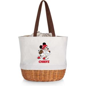 PICNIC TIME NFL Mickey Coronado Canvas and Willow Basket Tote(Kansas City Chiefs)