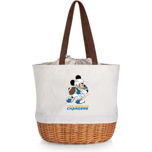 PICNIC TIME NFL Mickey Coronado Canvas and Willow Basket Tote(Los Angeles Chargers)