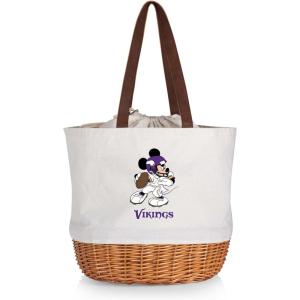 PICNIC TIME NFL Mickey Coronado Canvas and Willow Basket Tote(Minnesota Vikings)