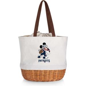 PICNIC TIME NFL Mickey Coronado Canvas and Willow Basket Tote(New England Patriots)