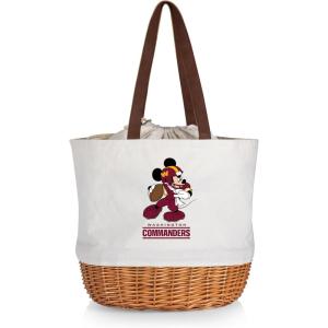 PICNIC TIME NFL Mickey Coronado Canvas and Willow Basket Tote(Washington Commanders)