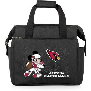 PICNIC TIME NFL Mickey Mouse On The Go Lunch Bag – Soft Cooler Lunch Box – Insulated Lunch Bag, (Black)(Arizona Cardinals)