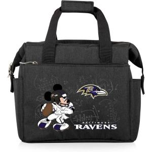 PICNIC TIME NFL Mickey Mouse On The Go Lunch Bag – Soft Cooler Lunch Box – Insulated Lunch Bag, (Black)(Baltimore Ravens)
