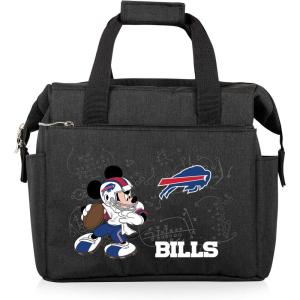 PICNIC TIME NFL Mickey Mouse On The Go Lunch Bag – Soft Cooler Lunch Box – Insulated Lunch Bag, (Black)(Buffalo Bills)