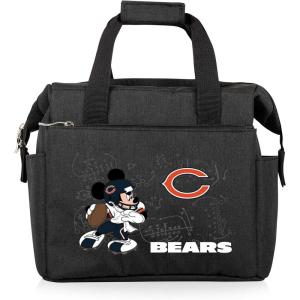 PICNIC TIME NFL Mickey Mouse On The Go Lunch Bag – Soft Cooler Lunch Box – Insulated Lunch Bag, (Black)(Chicago Bears)