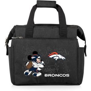 PICNIC TIME NFL Mickey Mouse On The Go Lunch Bag – Soft Cooler Lunch Box – Insulated Lunch Bag, (Black)(Denver Broncos)