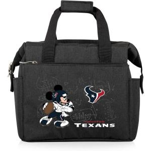 PICNIC TIME NFL Mickey Mouse On The Go Lunch Bag – Soft Cooler Lunch Box – Insulated Lunch Bag, (Black)(Houston Texans)