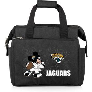 PICNIC TIME NFL Mickey Mouse On The Go Lunch Bag – Soft Cooler Lunch Box – Insulated Lunch Bag, (Black)(Jacksonville Jaguars)