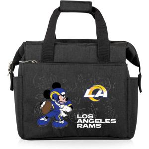 PICNIC TIME NFL Mickey Mouse On The Go Lunch Bag – Soft Cooler Lunch Box – Insulated Lunch Bag, (Black)(Los Angeles Rams)