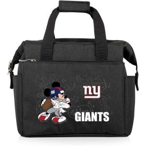 PICNIC TIME NFL Mickey Mouse On The Go Lunch Bag – Soft Cooler Lunch Box – Insulated Lunch Bag, (Black)(New York Giants)