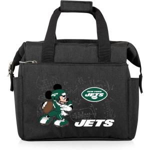 PICNIC TIME NFL Mickey Mouse On The Go Lunch Bag – Soft Cooler Lunch Box – Insulated Lunch Bag, (Black)(New York Jets)