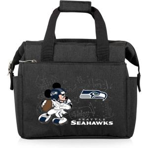 PICNIC TIME NFL Mickey Mouse On The Go Lunch Bag – Soft Cooler Lunch Box – Insulated Lunch Bag, (Black)(Seattle Seahawks)