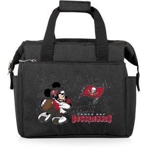 PICNIC TIME NFL Mickey Mouse On The Go Lunch Bag – Soft Cooler Lunch Box – Insulated Lunch Bag, (Black)(Tampa Bay Buccaneers)