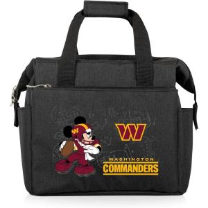 PICNIC TIME NFL Mickey Mouse On The Go Lunch Bag – Soft Cooler Lunch Box – Insulated Lunch Bag, (Black)(Washington Commanders)