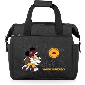 PICNIC TIME NFL Mickey Mouse On The Go Lunch Bag – Soft Cooler Lunch Box – Insulated Lunch Bag, (Black)(Washington Football Team)