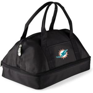 PICNIC TIME NFL Potluck Casserole Carrier, Insulated Thermal Food Carrier, Insulated Casserole Carrier, (Black)(Miami Dolphins)