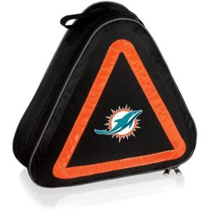 PICNIC TIME NFL Roadside Emergency Car Kit, Auto Vehicle Safety Road Side Assistance with Jumper Cables and Car Tool Kit, (Black with Orange Accents)(Miami Dolphins)