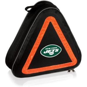 PICNIC TIME NFL Roadside Emergency Car Kit, Auto Vehicle Safety Road Side Assistance with Jumper Cables and Car Tool Kit, (Black with Orange Accents)(New York Jets)