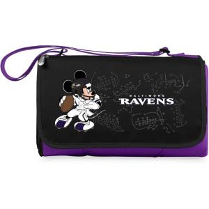 PICNIC TIME NFL Unisex-Adult NFL Mickey Blanket Tote Outdoor Picnic Blanket(Purple)