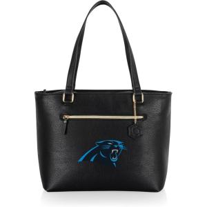 PICNIC TIME NFL Uptown Cooler Tote Bag, Insulated Purse Lunch Bag, Stylish Beach Bag Soft Cooler, (Black)(Carolina Panthers)
