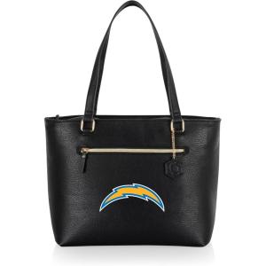 PICNIC TIME NFL Uptown Cooler Tote Bag, Insulated Purse Lunch Bag, Stylish Beach Bag Soft Cooler, (Black)(Los Angeles Chargers)