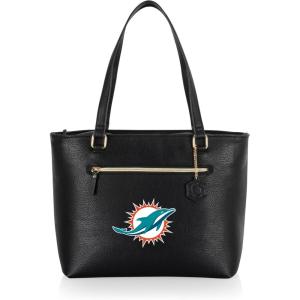 PICNIC TIME NFL Uptown Cooler Tote Bag, Insulated Purse Lunch Bag, Stylish Beach Bag Soft Cooler, (Black)(Miami Dolphins)