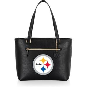 PICNIC TIME NFL Uptown Cooler Tote Bag, Insulated Purse Lunch Bag, Stylish Beach Bag Soft Cooler, (Black)(Pittsburgh Steelers)
