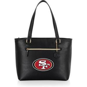 PICNIC TIME NFL Uptown Cooler Tote Bag, Insulated Purse Lunch Bag, Stylish Beach Bag Soft Cooler, (Black)(San Francisco 49ers)