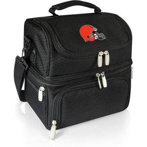 PICNIC TIME NFL unisex-adult NFL Pranzo Lunch Bag, Insulated Lunch Box with Picnic Set, Lunch Cooler Bag(Cleveland Browns – Black)