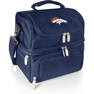 PICNIC TIME NFL unisex-adult NFL Pranzo Lunch Bag, Insulated Lunch Box with Picnic Set, Lunch Cooler Bag(Denver Broncos – Navy Blue)
