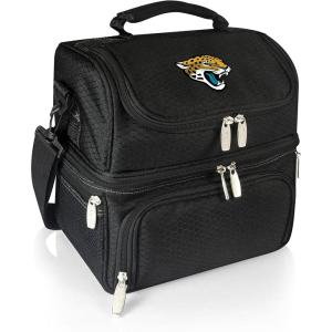 PICNIC TIME NFL unisex-adult NFL Pranzo Lunch Bag, Insulated Lunch Box with Picnic Set, Lunch Cooler Bag(Jacksonville Jaguars – Black)